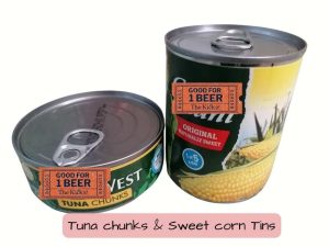Corn and Tuna tins